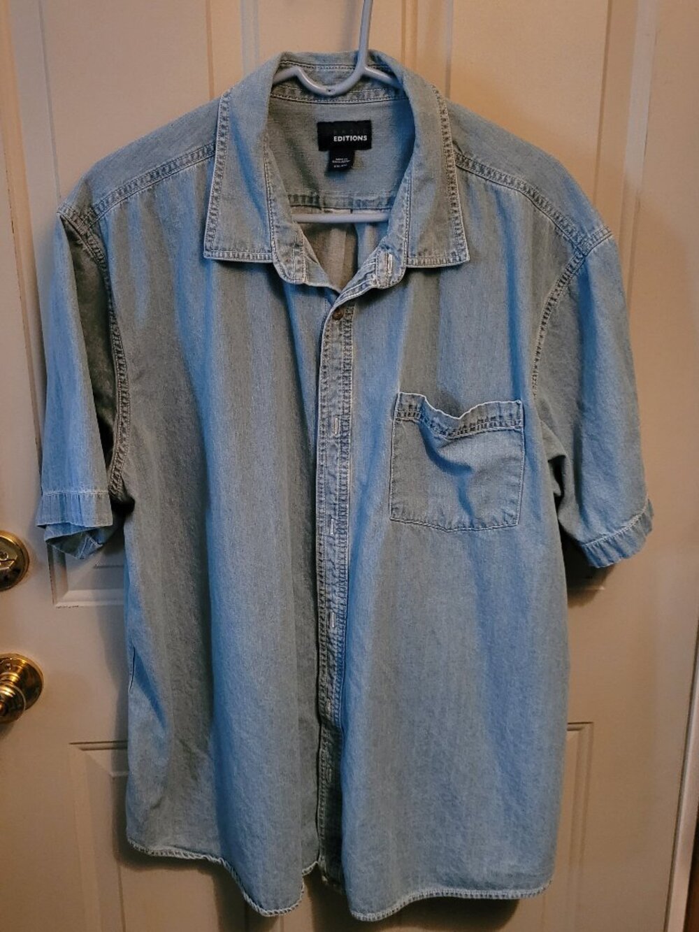 Basic Editions Blue Denim Button-Front Shirt Size 2X